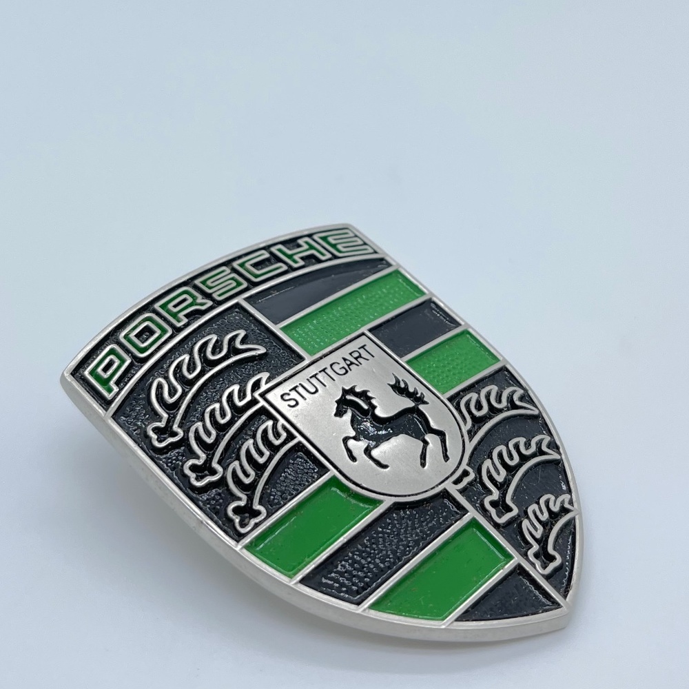 PORSCHE refinishe livery hood crest BLACK & GREEN